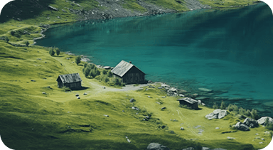Cabin by lake