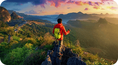 Hiker at dawn